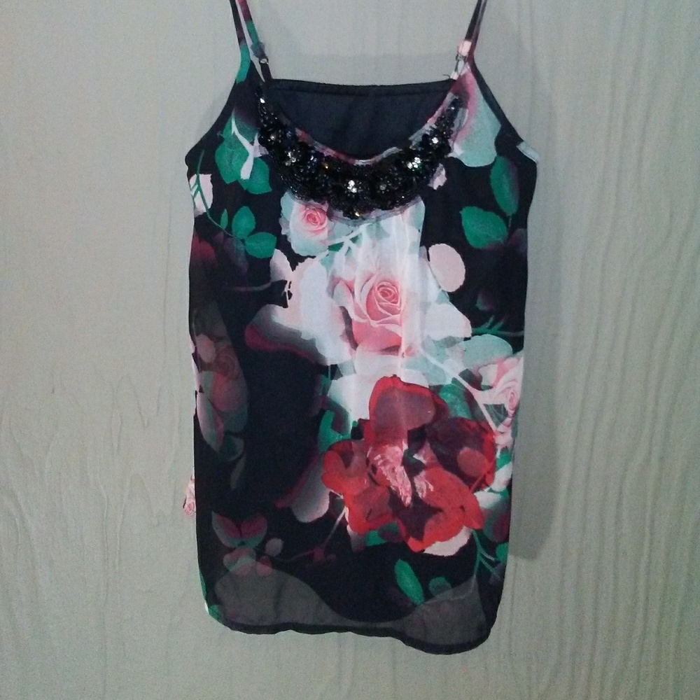Beautiful Size Small Floral Beaded Top